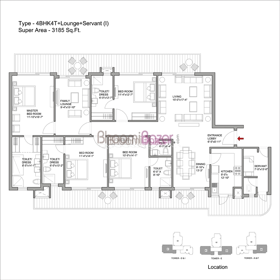 Bestech Park View Grand Spa 4 BHK+SR+FL 3185 Sq.ft for Sale